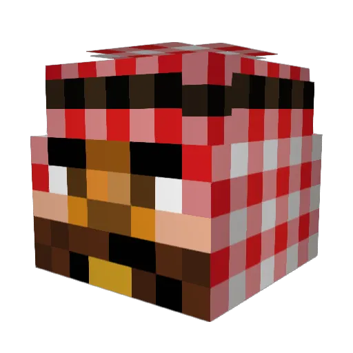 xxsa6y Minecraft avatar head, 3D render