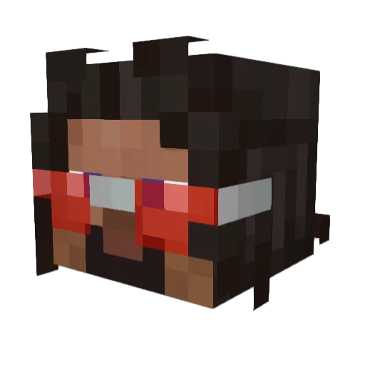 xxsh Minecraft avatar head, 3D render