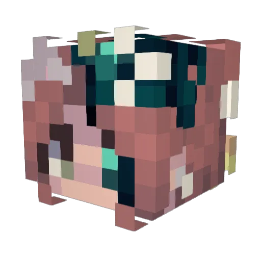 xxvk Minecraft avatar head, 3D render
