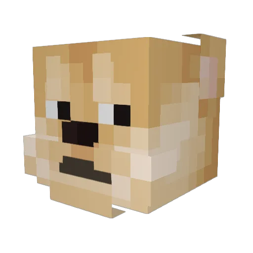 xxxu Minecraft avatar head, 3D render