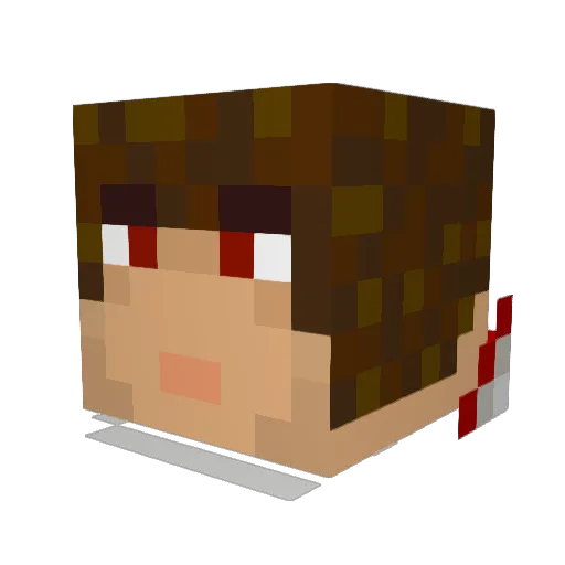 xxxw Minecraft avatar head, 3D render