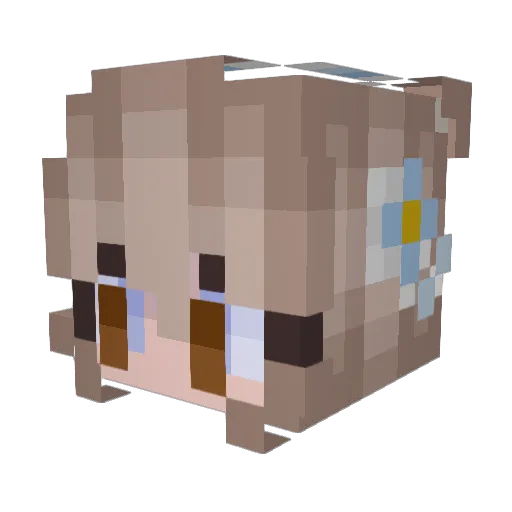 xxykz Minecraft avatar head, 3D render