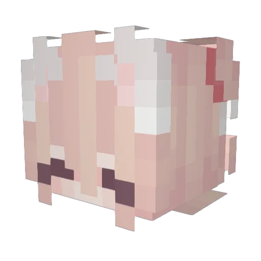 xyandere Minecraft avatar head, 3D render