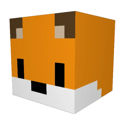 xyfoxy Minecraft avatar head, 3D render