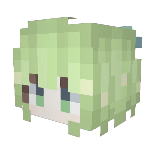xyzijk Minecraft avatar head, 3D render