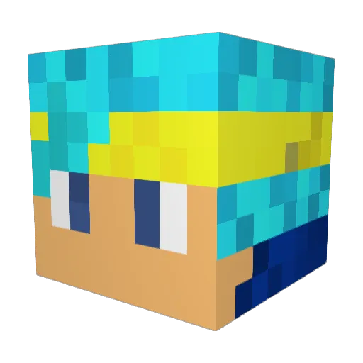 xzcgh Minecraft avatar head, 3D render