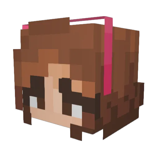 y0mm Minecraft avatar head, 3D render