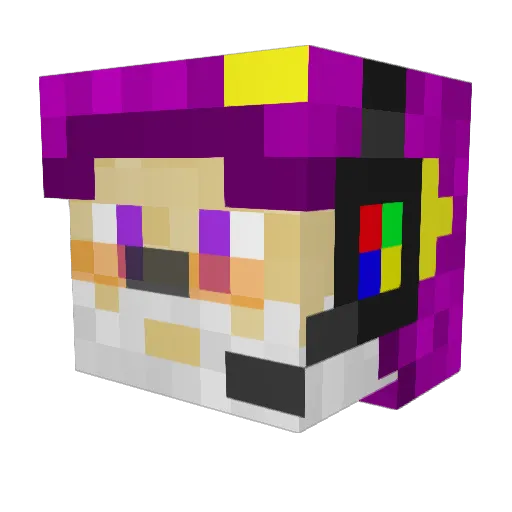 y0uQ Minecraft avatar head, 3D render
