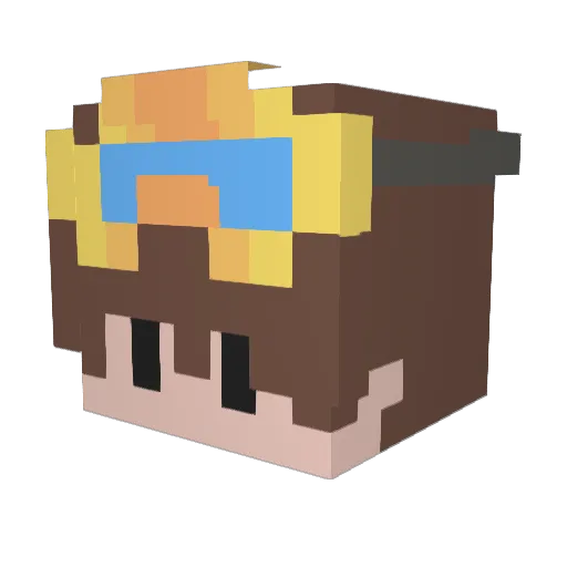 y58_ Minecraft avatar head, 3D render