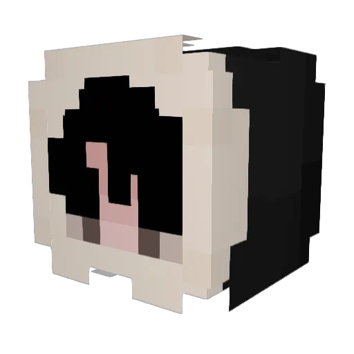 y893 Minecraft avatar head, 3D render