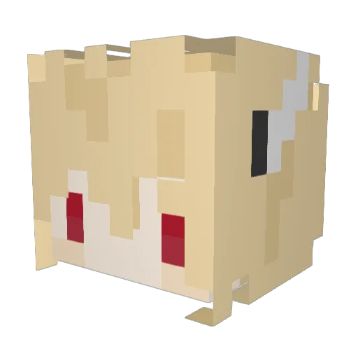 y96881 Minecraft avatar head, 3D render
