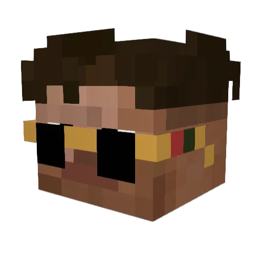 y9ux Minecraft avatar head, 3D render