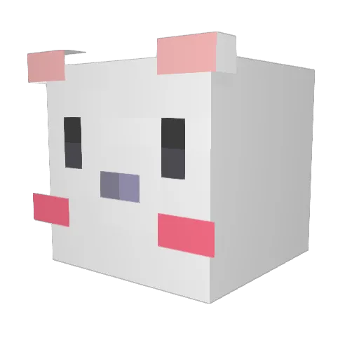 yA1125 Minecraft avatar head, 3D render