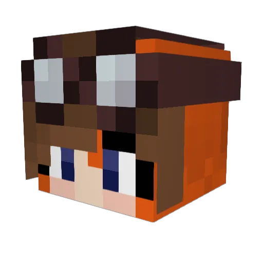 yAdooFR Minecraft avatar head, 3D render