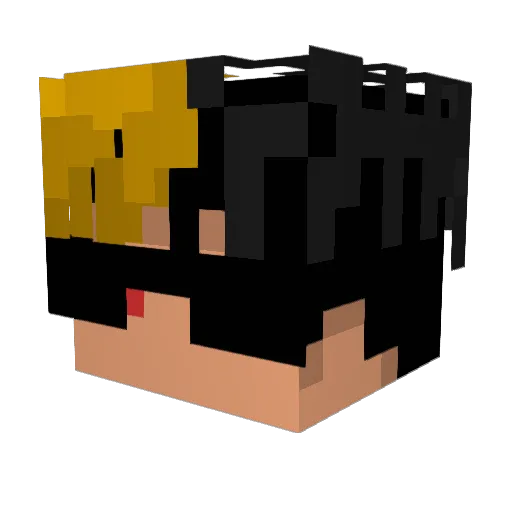 yApolloo Minecraft avatar head, 3D render