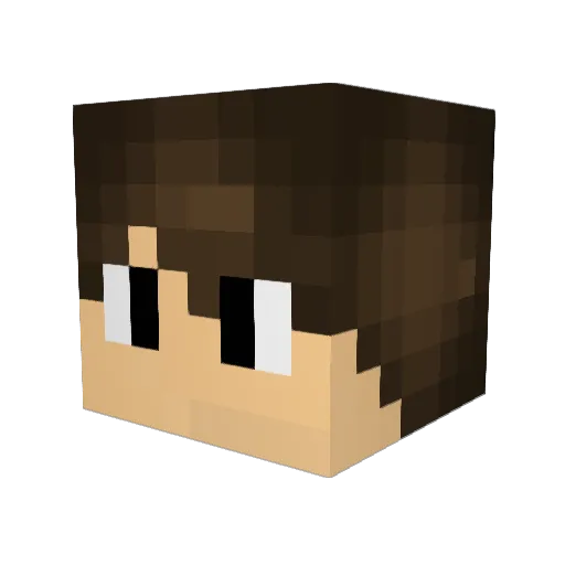 yBlue_ Minecraft avatar head, 3D render