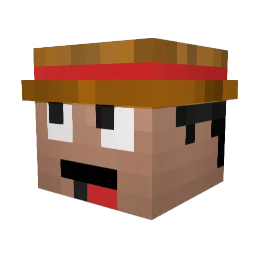 yCombied Minecraft avatar head, 3D render