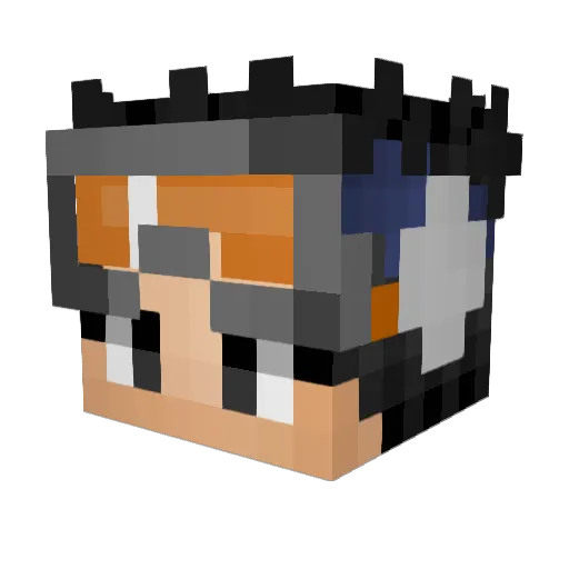 yD4VY Minecraft avatar head, 3D render