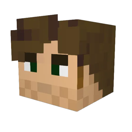 yHellboy Minecraft avatar head, 3D render