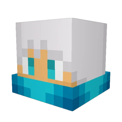yNEGAN Minecraft avatar head, 3D render