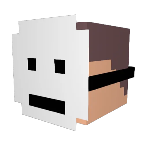 yNeerox Minecraft avatar head, 3D render