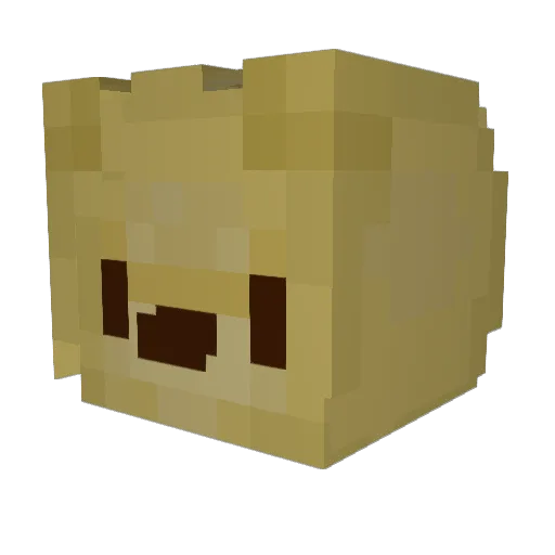 yNual Minecraft avatar head, 3D render