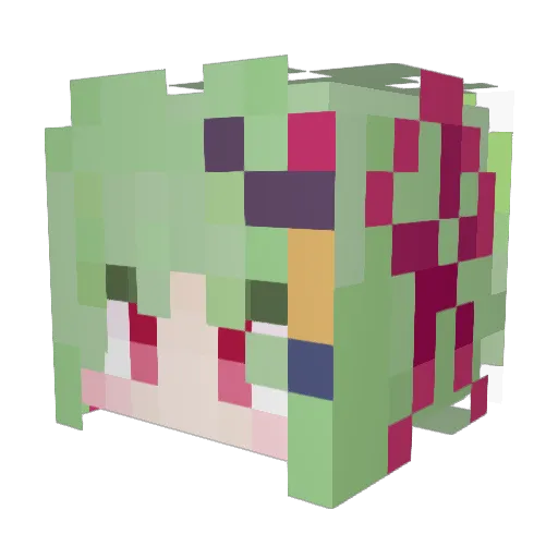 yQMQy Minecraft avatar head, 3D render