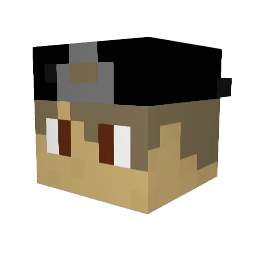 yRageG Minecraft avatar head, 3D render