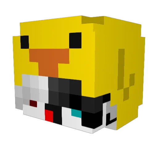 yRamna Minecraft avatar head, 3D render