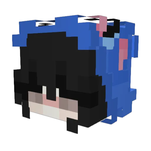 yRayssa Minecraft avatar head, 3D render