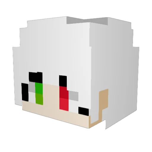 y_bins Minecraft avatar head, 3D render