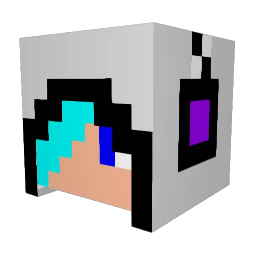 y_dong Minecraft avatar head, 3D render