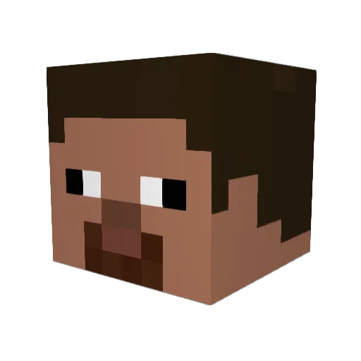 y_k1323 Minecraft avatar head, 3D render