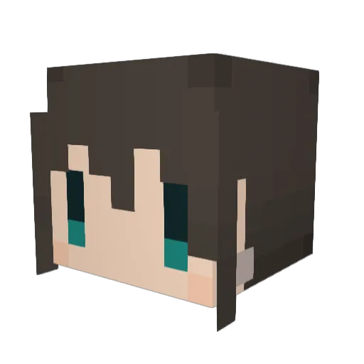 y_kitsune Minecraft avatar head, 3D render