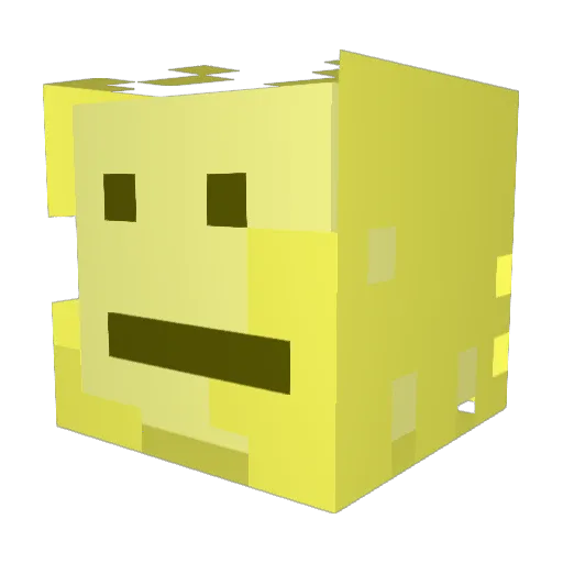 y_llow0 Minecraft avatar head, 3D render