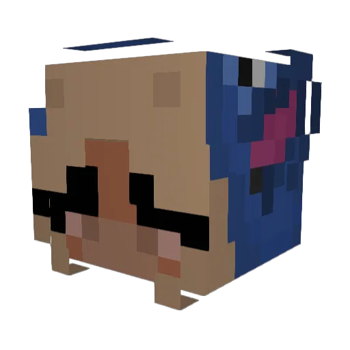 y_mama Minecraft avatar head, 3D render