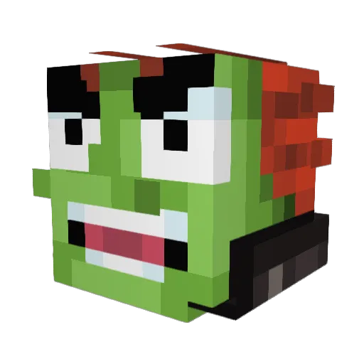 yaah120 Minecraft avatar head, 3D render