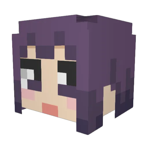 yaamayamada Minecraft avatar head, 3D render