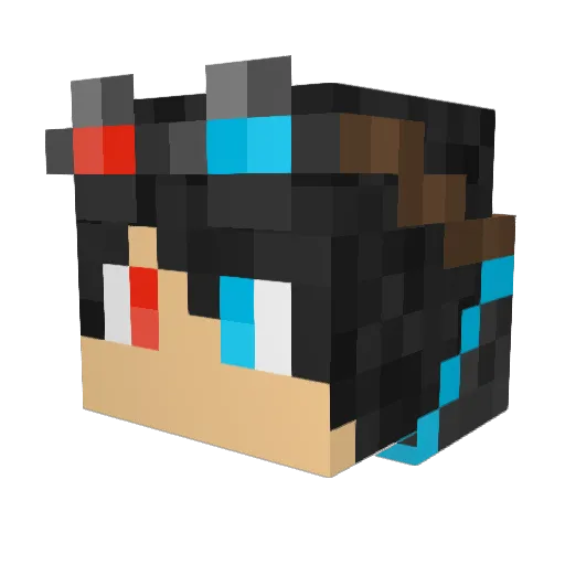 yaamss Minecraft avatar head, 3D render