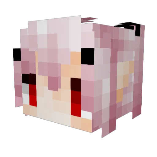 yabai Minecraft avatar head, 3D render
