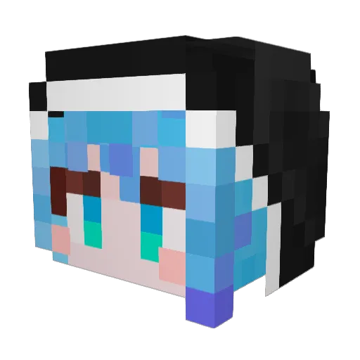 yadeli Minecraft avatar head, 3D render
