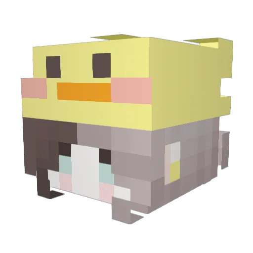 yaehuji Minecraft avatar head, 3D render