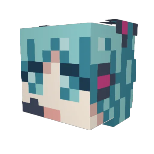 yagiyagi Minecraft avatar head, 3D render