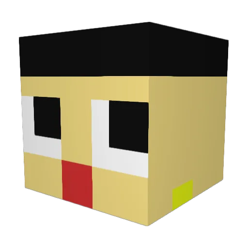 yaguchi Minecraft avatar head, 3D render