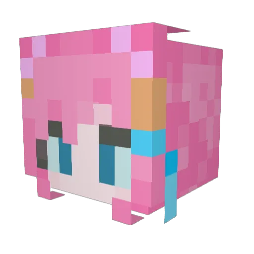 yahemiko Minecraft avatar head, 3D render