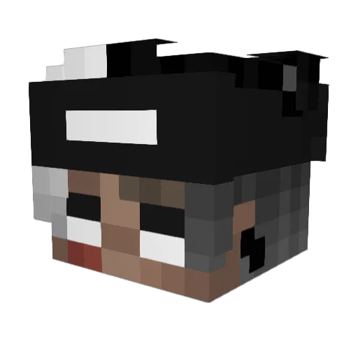 yahobbie Minecraft avatar head, 3D render