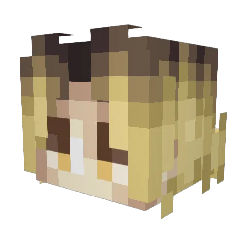 yaiichi Minecraft avatar head, 3D render