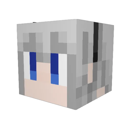 yakigohan Minecraft avatar head, 3D render