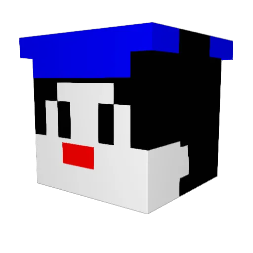 yakkoj Minecraft avatar head, 3D render