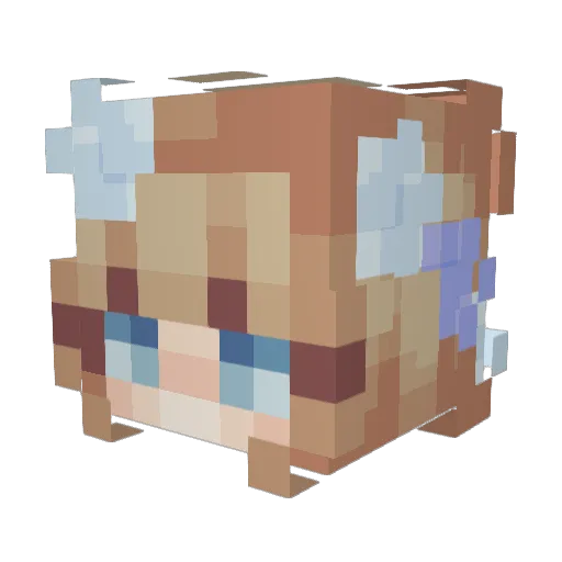 yakoclock Minecraft avatar head, 3D render